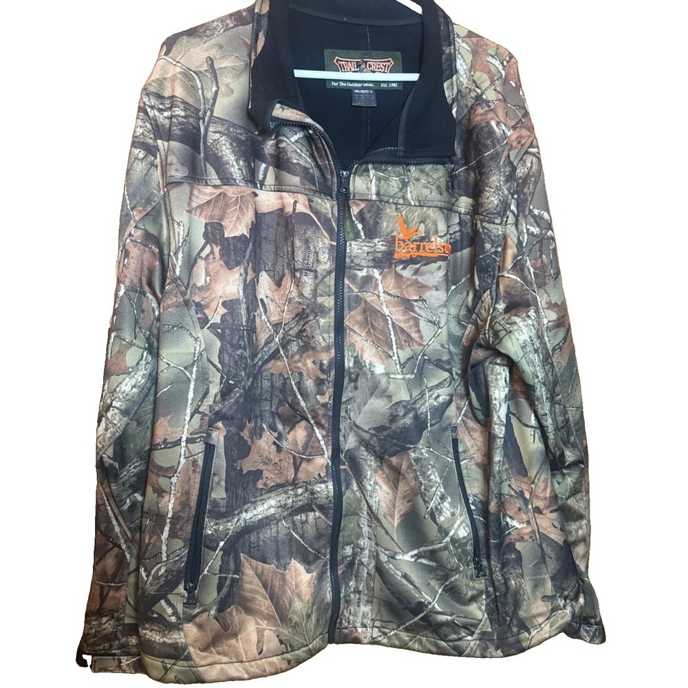 Trail Crest Mens 2XL Camo Hunting Jacket Full Zip Polyester Outdoor Realtree